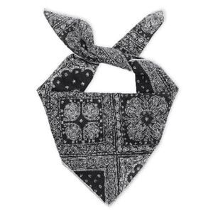 Boutique Black White Paisley Floral Cotton Bandana Boho Cottage Western NEW